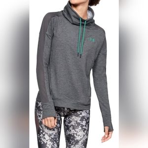 Under Armour Women's Gray Featherweight Fleece Neck Sweater Size-L
